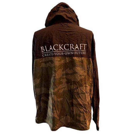 NWOT Black Craft VI Cult Windbreaker Jacket Camo Blk Hood 2 Pockets Zip XXL 3XL - Picture 2 of 7